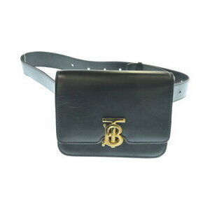 Burberry black leather TB belt bag Bum bag